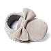 Voberry Baby Boys Girls Tassel Bow Soft Sole PU Leather Loafers Moccasin Sneakers (Grey, 6~12 Month)