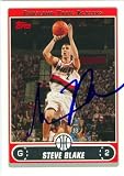 Steve Blake Autographed/Hand Signed Basketball Card (Portland Trail Blazers) 2006 Topps #87