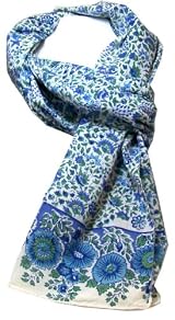 Anokhi 100% Cotton Voile Bitsy Blue Fashion Scarf