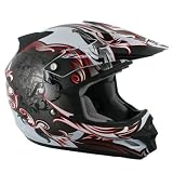 THH TX-23 Fantasy Design Red & White Motocross Helmet - Size : Medium