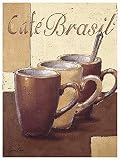 Cafe Brasil Art Print Poster By Bjorn Baar, 7  x 9.5 