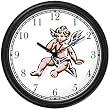 Sitting Cherub or Angel Theme Cherub or Angel Theme Wall Clock by WatchBuddy Timepieces (Black Frame)