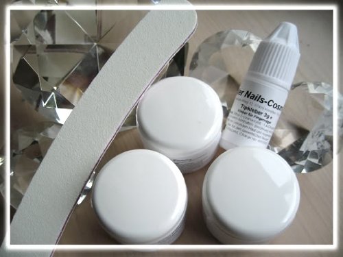 15 ml UV-Gel Set 1-Phasen/Aufbau klar/French milchig+1 Kleber+1 Feile im Preisvergleich 