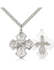 4 Way Cross Pendant, Sterling Silver