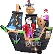 Set of 2 Airblown&reg; Inflatables Skeleton Pirate Ship with Sound