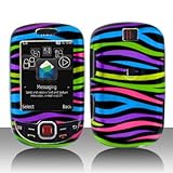 Black with Green Purple Pink Multi Color Zebra Design Snap on Hard Skin She ....