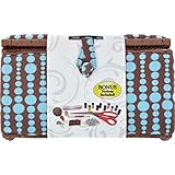 Singer 12 by 9 by 7.25-Inch "Blue Dots" Sewing Basket, X-Large