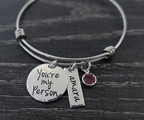 You're My Person / Wire Bangle / Charm Bracelet / Personalized Bangle