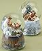 Set of 2 Musical Santa Claus with Sleigh Christmas Snow Globe Glitterdomes