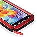 Lentenda Waterproof Shockproof Aluminum Gorilla Metal Cover Case for Galaxy S5 Love Mei (red)