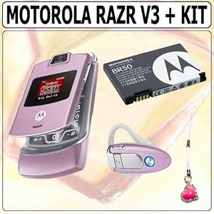 Motorola Razr V3 Phone Pink + Kit Motorola Razr V3 Phone Pink + Kit