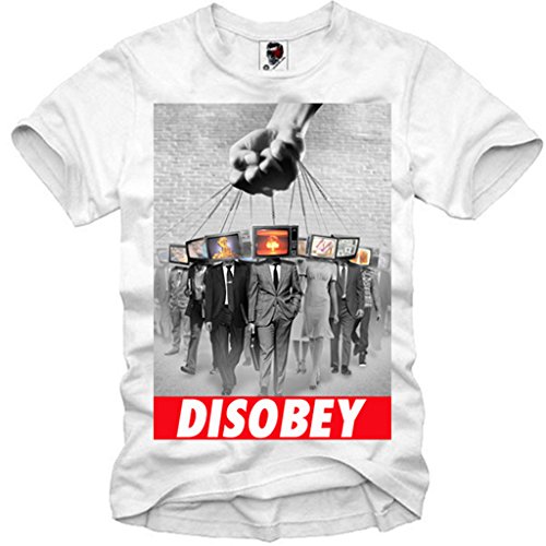 E1SYNDICATE MENS T-SHIRT BRAINWASHED DISOBEY ANONYMOUS S/M/L/XL