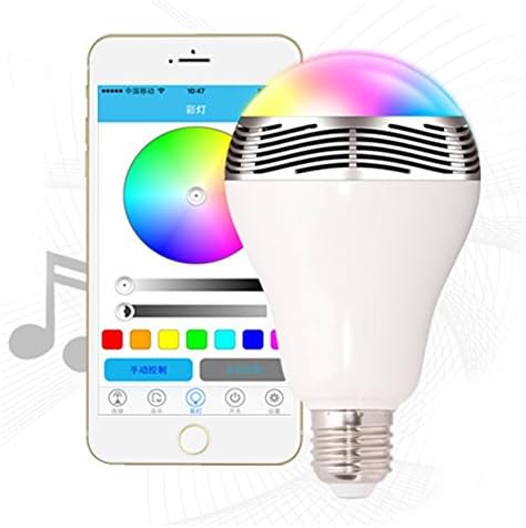 FITTA Wireless Bluetooth Speaker Smart LED Night Light Bulb Audio Music RGB Lamp With Smartphone Free APP and Remote Controlled,Colour Changing Light Speaker Bulb for Parties,Home,Office and Dinners