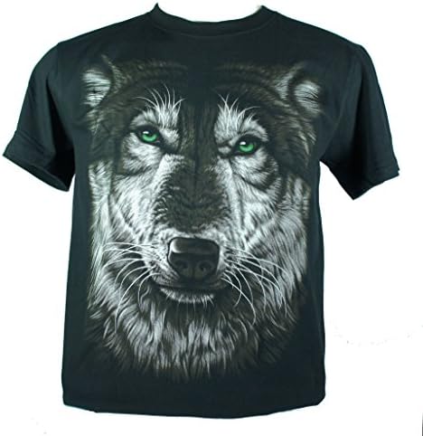 Plutoshirt| Wolf Face Native American Indian Medium Size M New! T-Shirt Tee (A16)