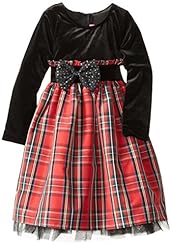 Girls Plaid Print  Mesh Nylon/Polyester/Rayon/Taffeta  Dress With a Bow(s)