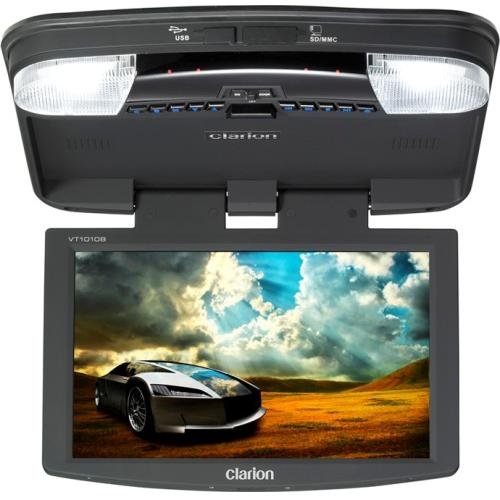 Clarion VT1010B 10.2-Inch Digital TFT LCD Widescreen Overhead Monitor with USB, SD CARD, and DVD Player