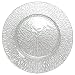 Clear Glass Rattan Design Dinner Plate 13" D Set of Two
