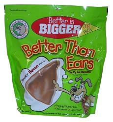 Better Than Ears Premium Dog Treats, Smoky Bacon Flavor, 36-Count Pouch