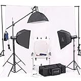 Square Perfect SP6500 Professional Quality Complete Portrait & Product Studio Kit w/Strobes, Softboxes & Backdrop Stands