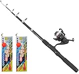 TOISTAX 釣具 よくばり セット 2m 釣り竿 ロッド リール ルアー エギング 仕掛け ちょい投げ 200A (ロッド＆リール＋DRAGONよくばり仕掛け×2セット 200A-19)