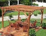 Premium Wood Pergola (Natural Wood) (106H x 164W x 164D)