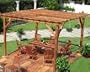 Premium Wood Pergola (Natural Wood) (106"H x 164"W x 164"D)