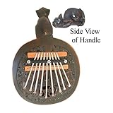 Kalimba Thumb Piano with Carved Cat Handle