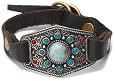 Lucky Brand Carved Silver Leather Wrap Cuff Bracelet