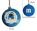 3.5" Blue M&M Snowboarding Glitter Disc Christmas Ornament