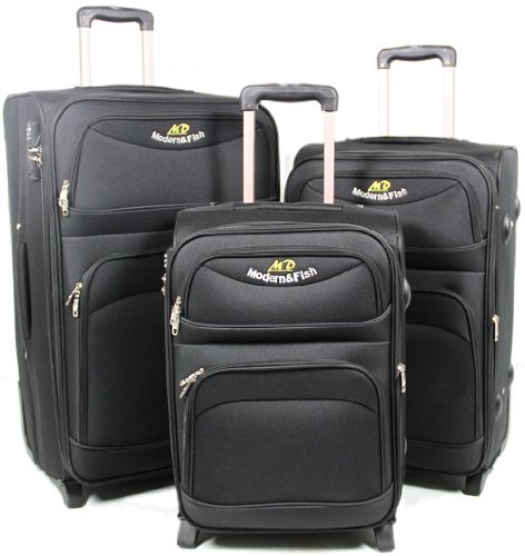 SCHWARZ 3-tlg. Kofferset Trolley Trolleys Koffer Reisekoffer in M(Boardcase)/53cm/45L-L/63cm/75L-XL/73cm/115L Reviews