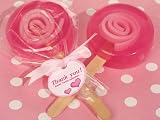 Baby Keepsake: Sweet treats pink lollipop soap favor. (Set of 6)