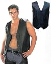 Men's Black Leather Vest