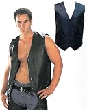 Men's Black Leather Vest