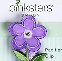 Binksters pacifier holder purple flower
