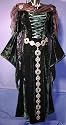 SAMTKLEID KLEID GOTHIC MITTELALTER SAMT GEWAND Gr. XXL 6070 Gr&uuml;n