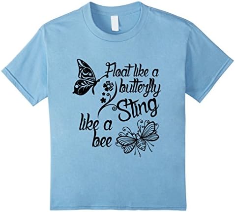 Kids Float Like Butterfly Sting Like Bee I Boxing Shirt T Shirts 4 Baby Blue