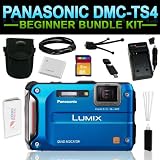 Panasonic Lumix DMC-TS4 12.1 MP Digital Camera 8GB Beginner Kit (Blue) includes (Charger, Battery, 8GB SD Card, Tripod, HDMI Cable, Camera Case, Card Reader, Cleaning Kit)