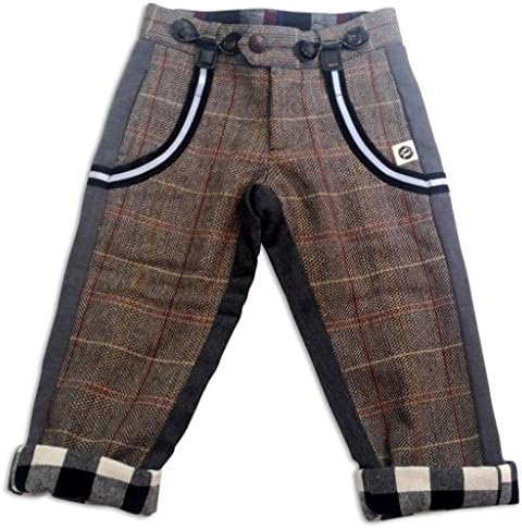 Mini Shatsu Tweed Herringbone Suspender Two-faced Pants-5-Grey