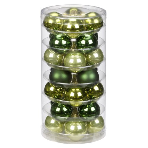 Inge-glas 1782D002 Kugel 45 mm, 28 St&uuml;ck/Dose, Christmas Greens-Mix