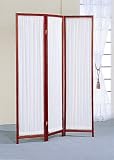 All new item 3 panel cherry finish wood frame with fabric center room divider screen shoji screen