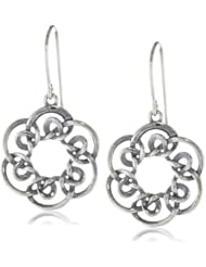 Sterling Silver Oxidized Celtic Knot Floral Dangle Earrings