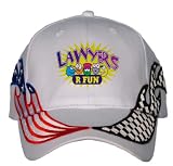 LAWYERS R FUN USA Flag / Checker Racing Hat / Baseball Cap