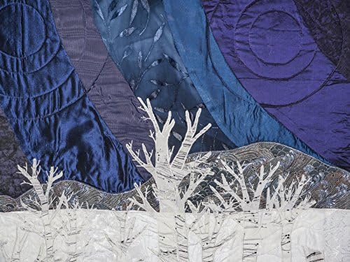 Siberian Moonlight Sonata - mixed media landscape wallhanging, 48 x 76 inches