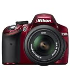 Nikon D3200 (with 18-55mm VR Kit) DSLR Camera with 24.2MP and 3 inch Screen (Red)