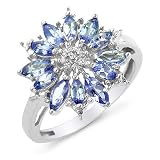 SterlingSilverRingwith1.00CaratTanzaniteandDiamondAccent-Size7