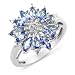 Extra 20% Off Sterling Silver 1.00-Carat Tanzanite Diamond-Accented Ring