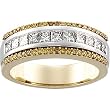 14K Two-Tone Gold White and Natural Yellow Diamond Anniversary Band - 1.00 Ct.