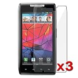 Clear Screen Protectors / Covers for Motorola Droid RAZR XT910, 3-Pack Combo