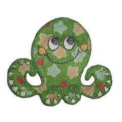 KRAKE 6,7 cm * 5,6 cm AUFN�HER B�GELBILD APPLIKATION Wasser TINTENFISCH WASSERTIER FISCH OZEAN MEER TIER Tintenfisch Oktopus AUFB�GLER