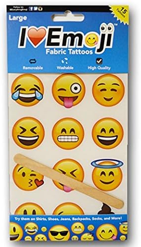 Emoji Large Removable Fabric Tattoos - 15 Tattoo Pack